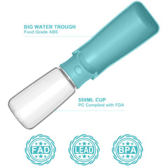 AIKIDS foldable pet water bottle with strap for easy carrying on walks.