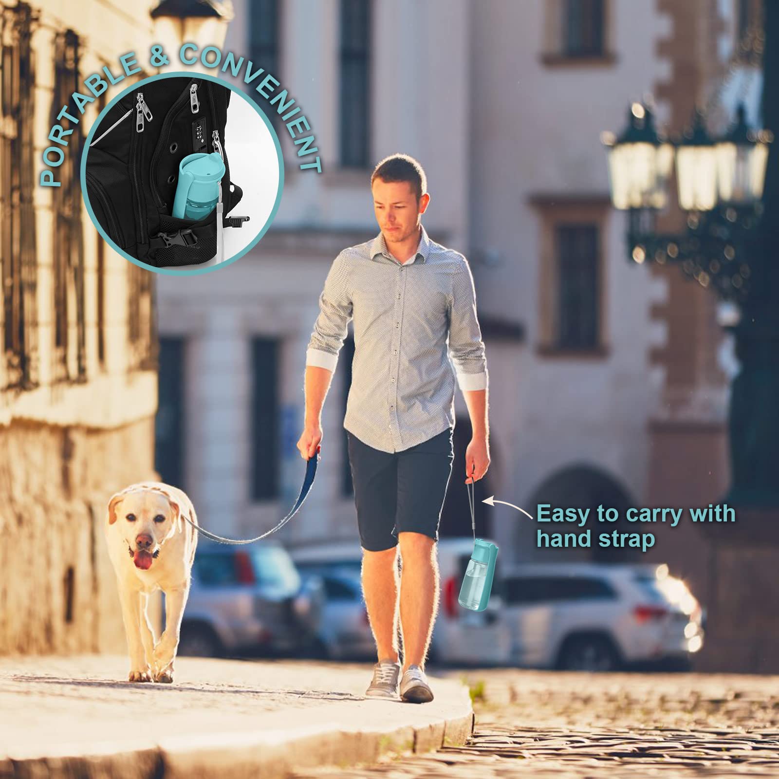 AIKIDS wide 82mm sink helps pets drink quickly during walks.