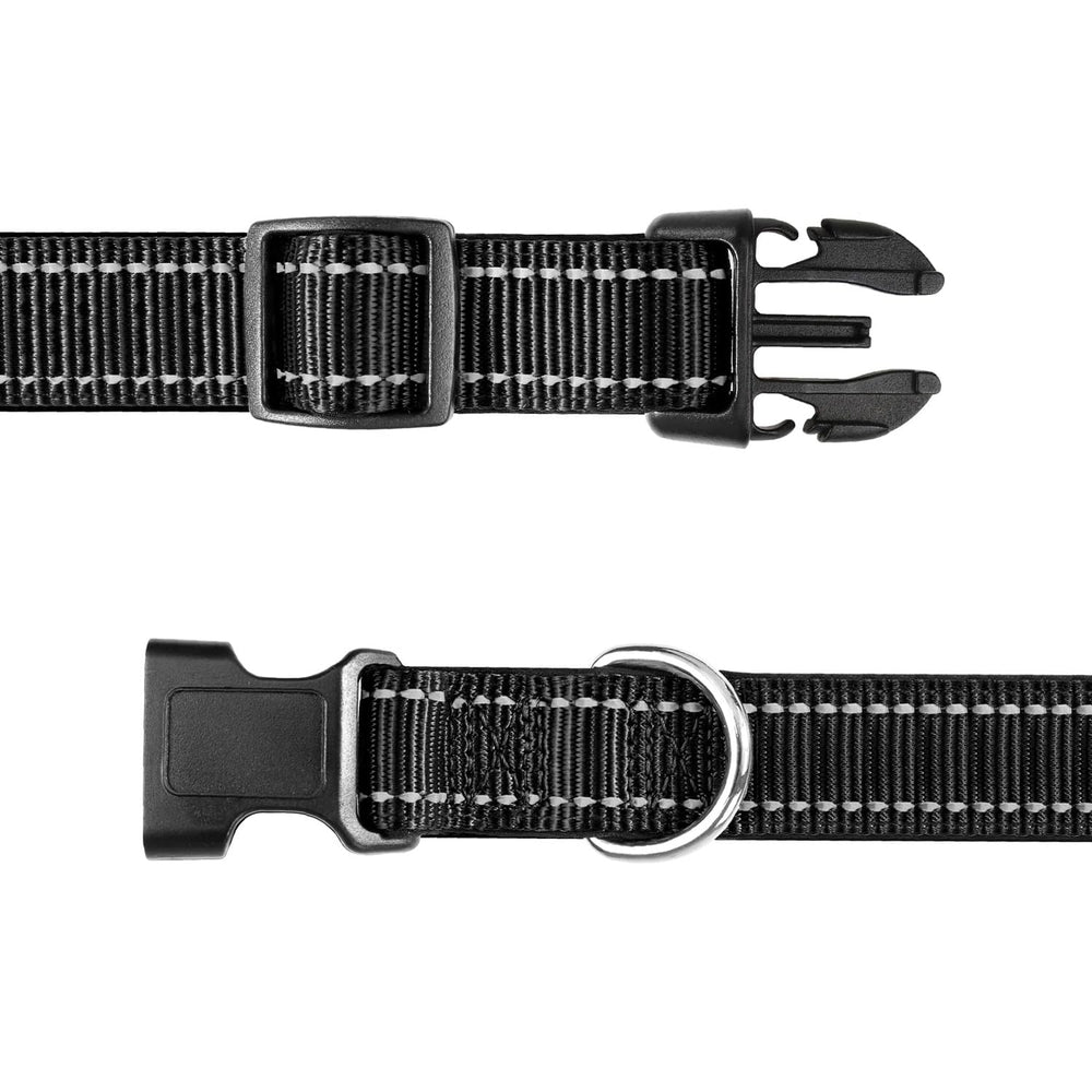Aikko reflective stitching increases night-time visibility for safer walks.