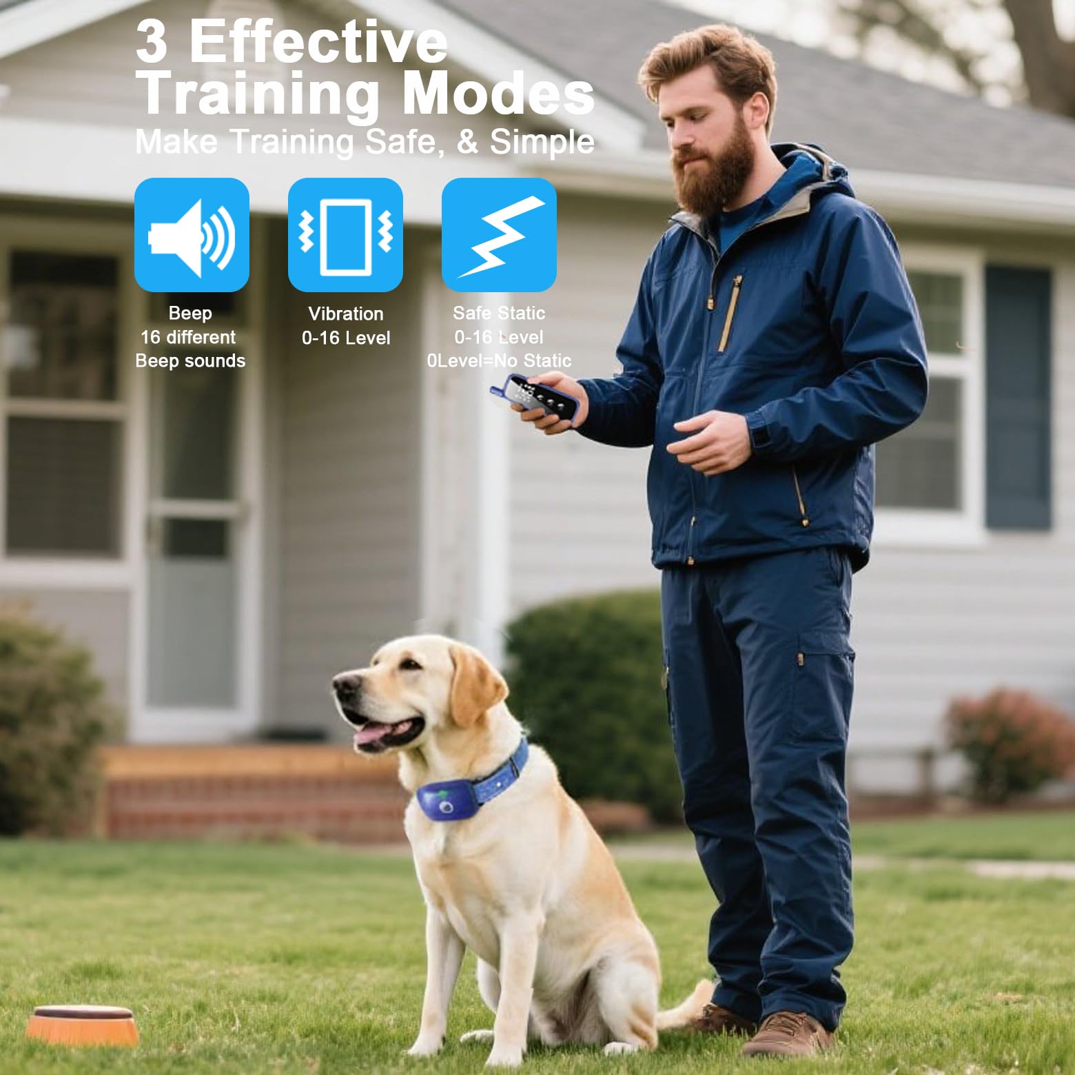 Aikko remote control with lanyard close-up highlighting easy access during walks