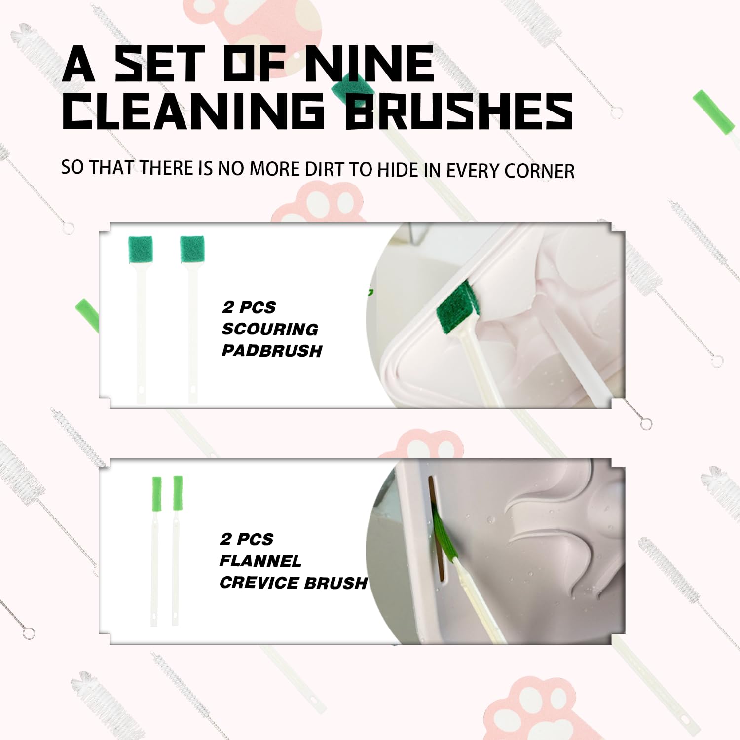AIMAOGOU scouring pad brush tackling tough grime around outlets.
