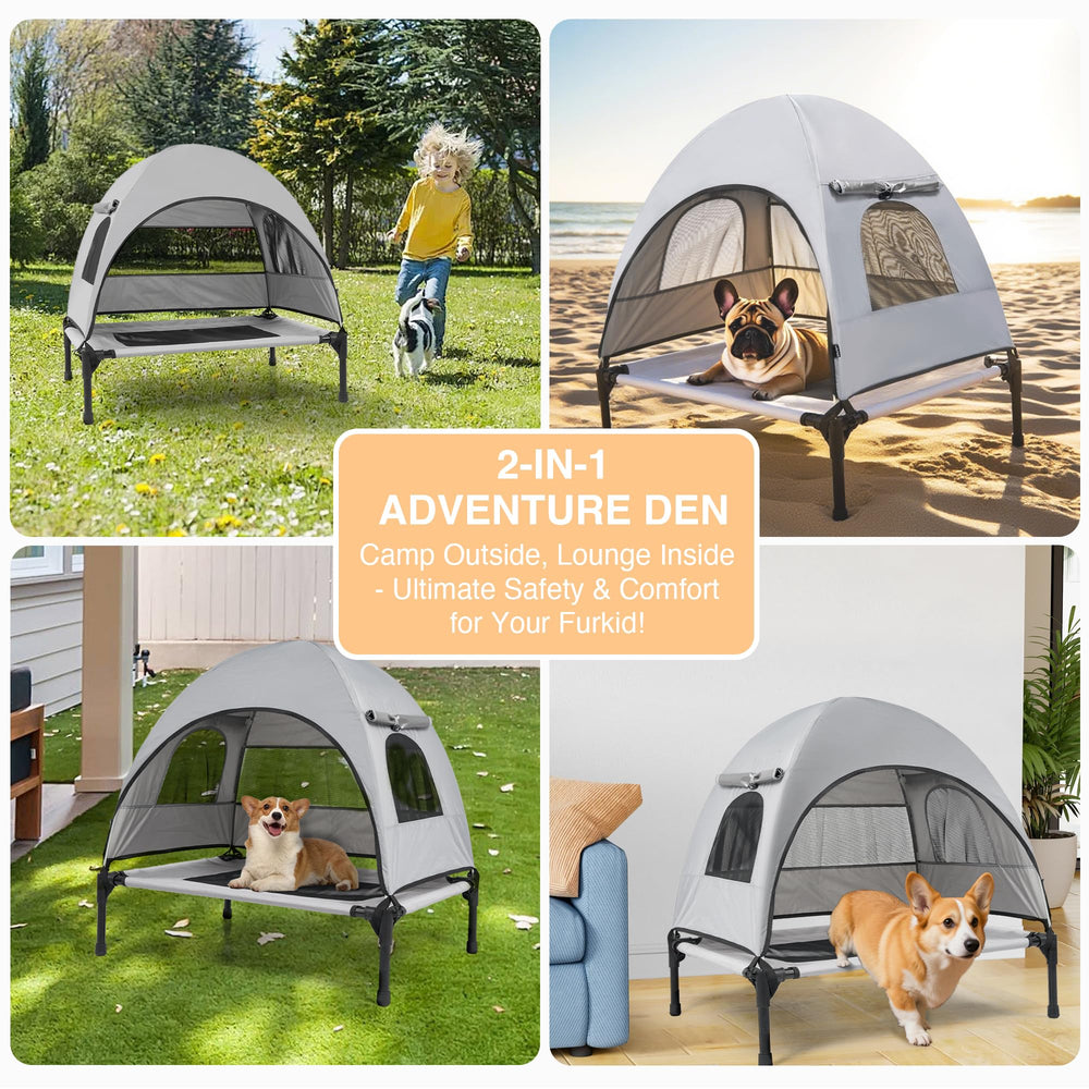 Aimease elevated bed in backyard for relaxed outdoor lounging