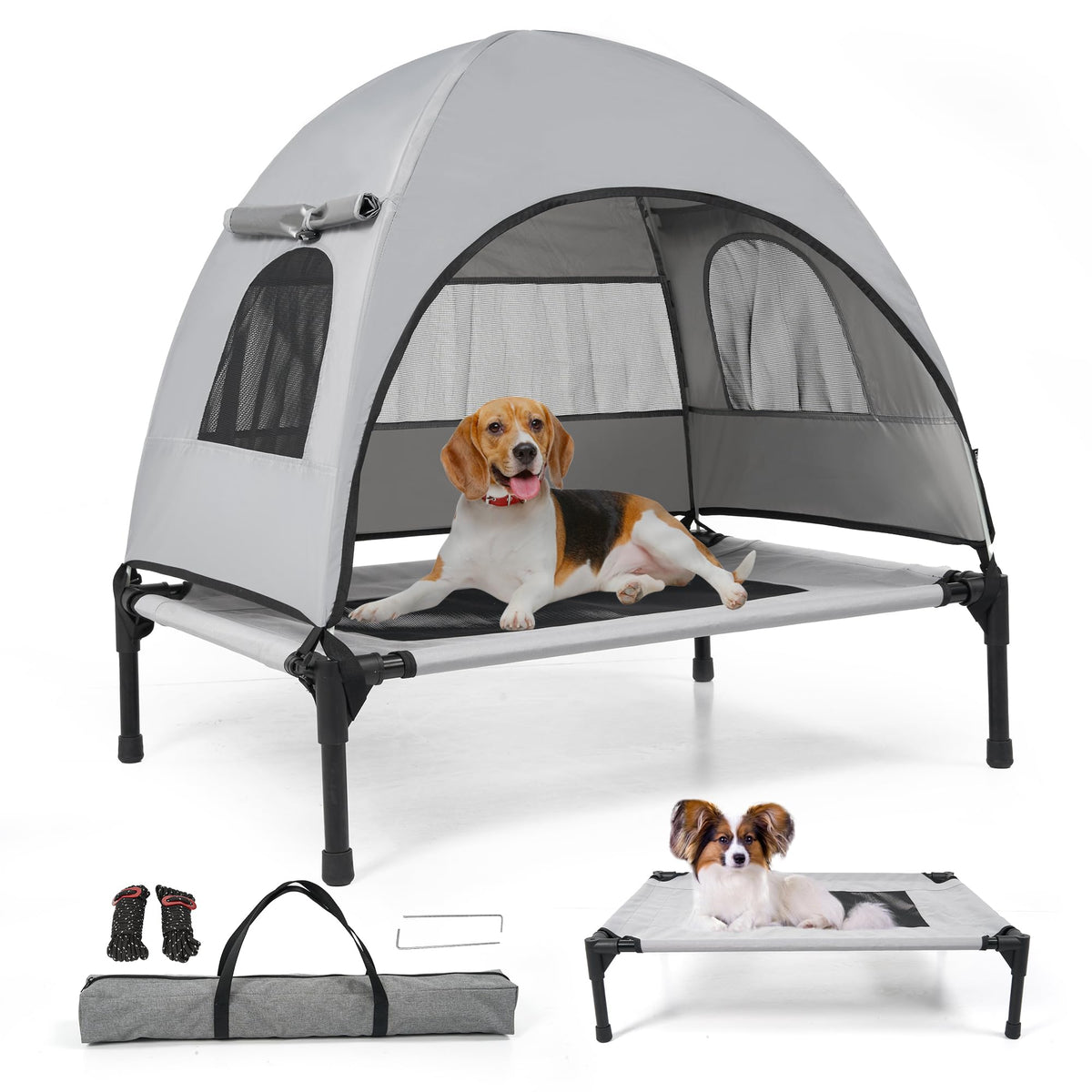 Aimease elevated outdoor dog bed with canopy for cozy outdoor shade naps