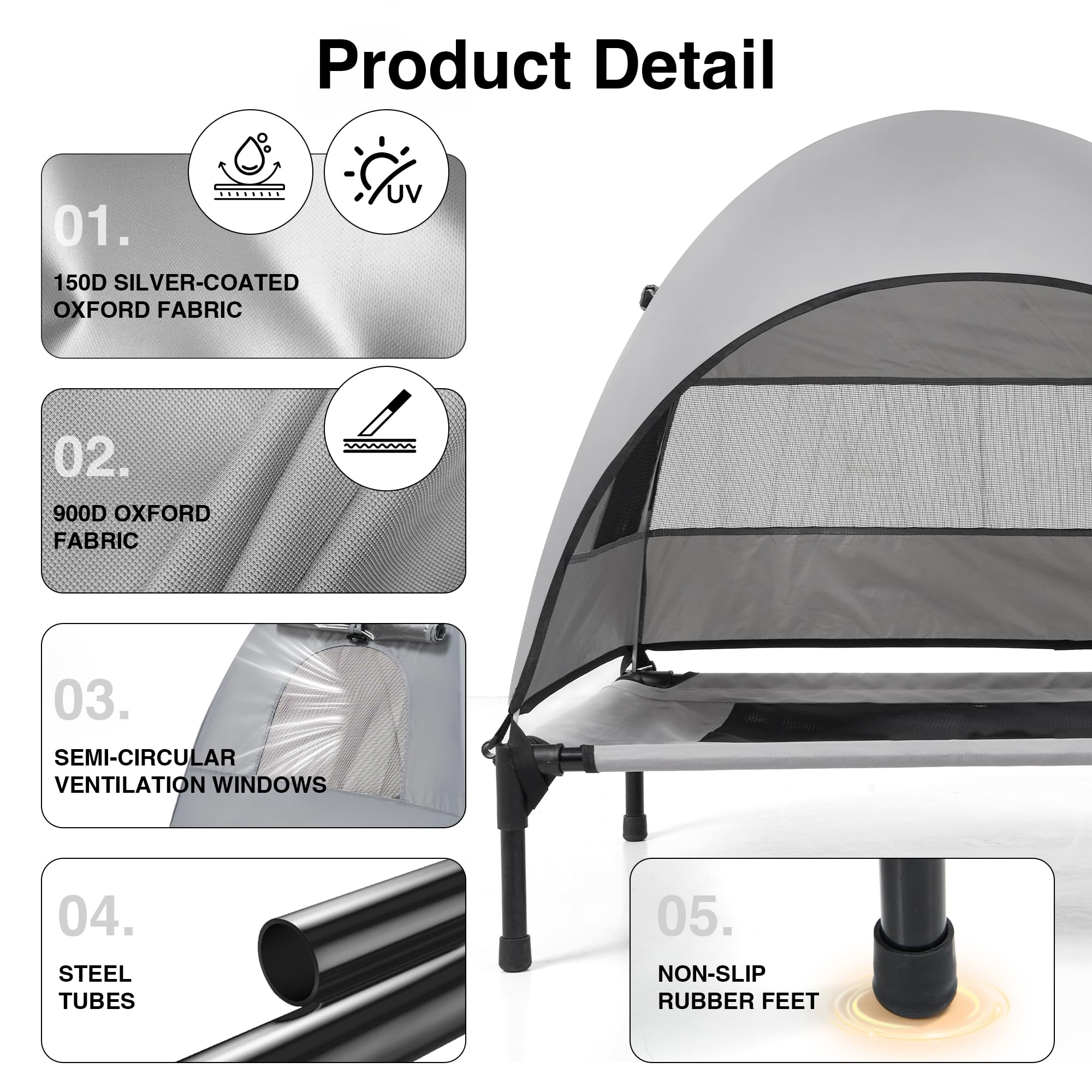 Aimease bed with waterproof base for outdoor durability