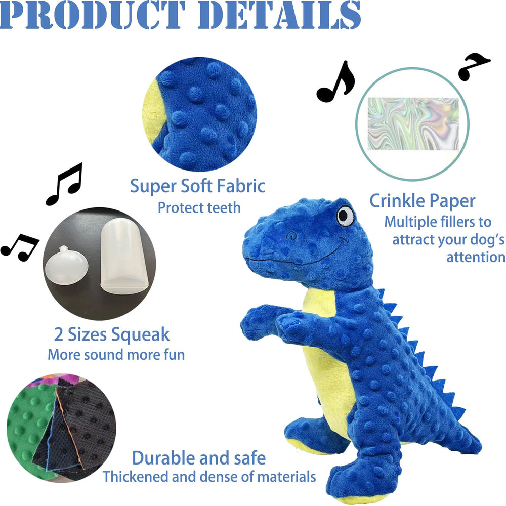 AIMETING dinosaur blue toy squeak close-up highlighting interactive sound for mental stimulation