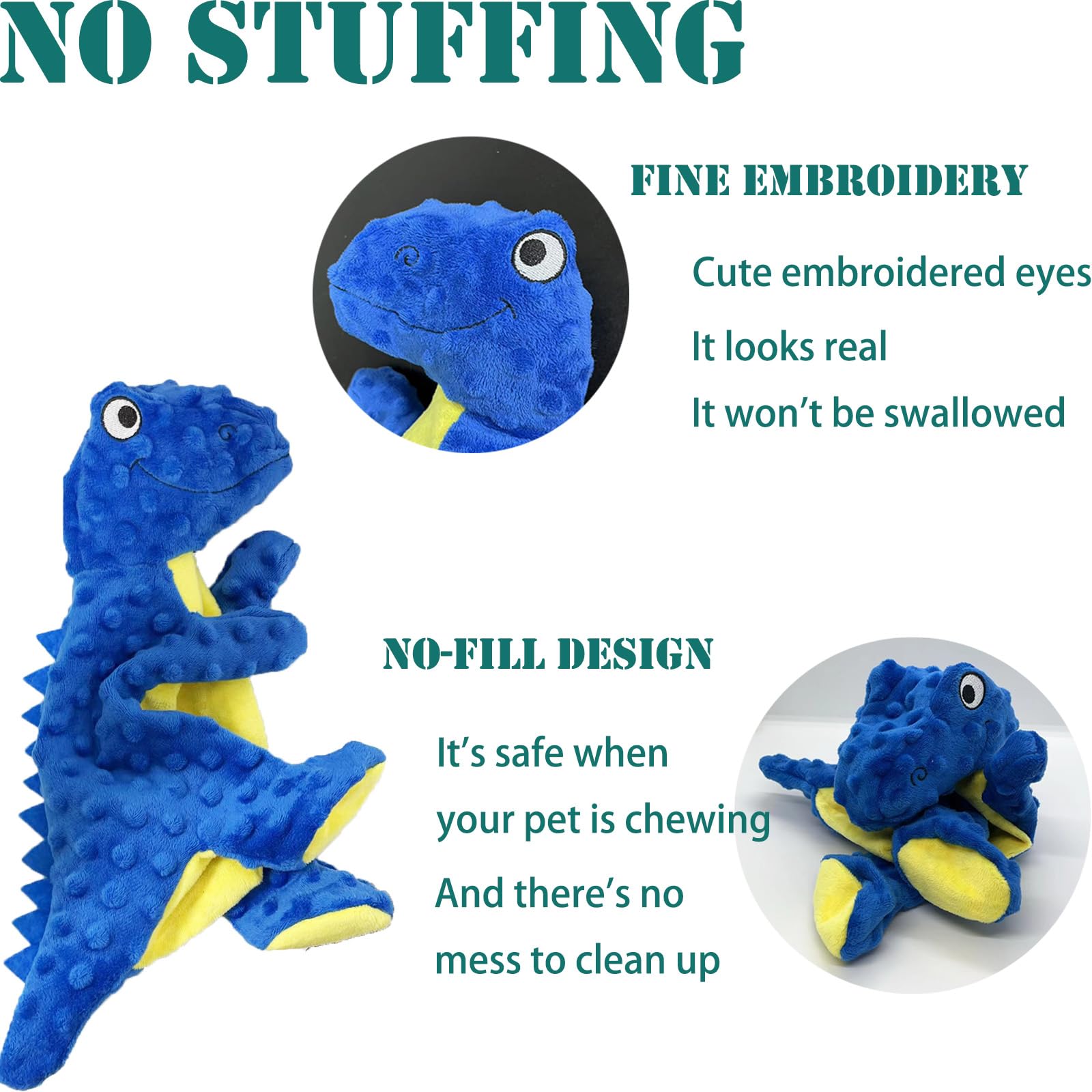 AIMETING no-stuffing dog toy stitch-detail showing safe easy-to-clean design