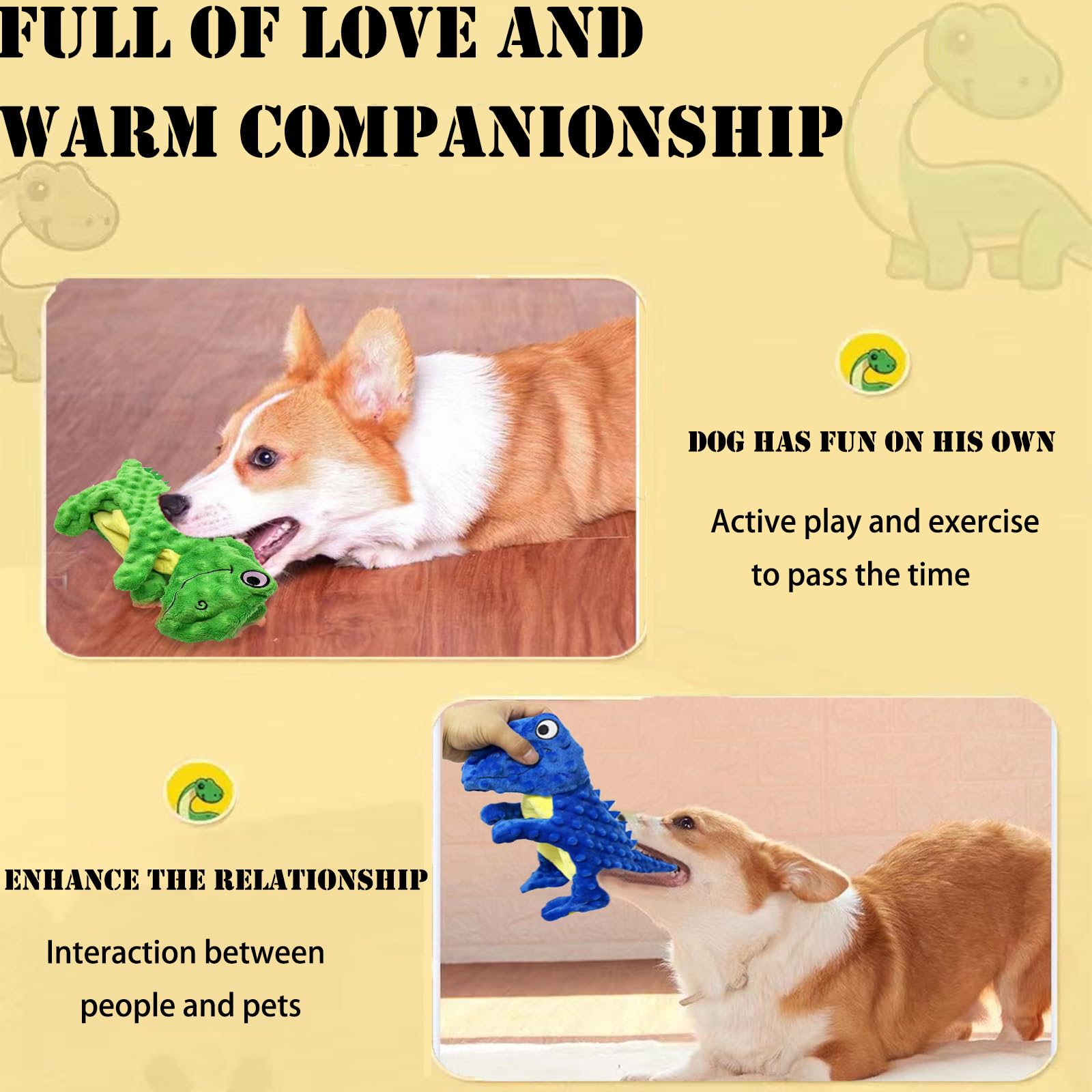 AIMETING soft tough plush dog toy roll easy carry and play