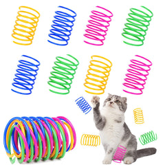 AIMICOCA 120-pack cat spring toy pack ready for indoor play and exercise.