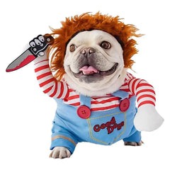 AIMICOCA dog Halloween costume front view showing adjustable fit for comfortable wear.
