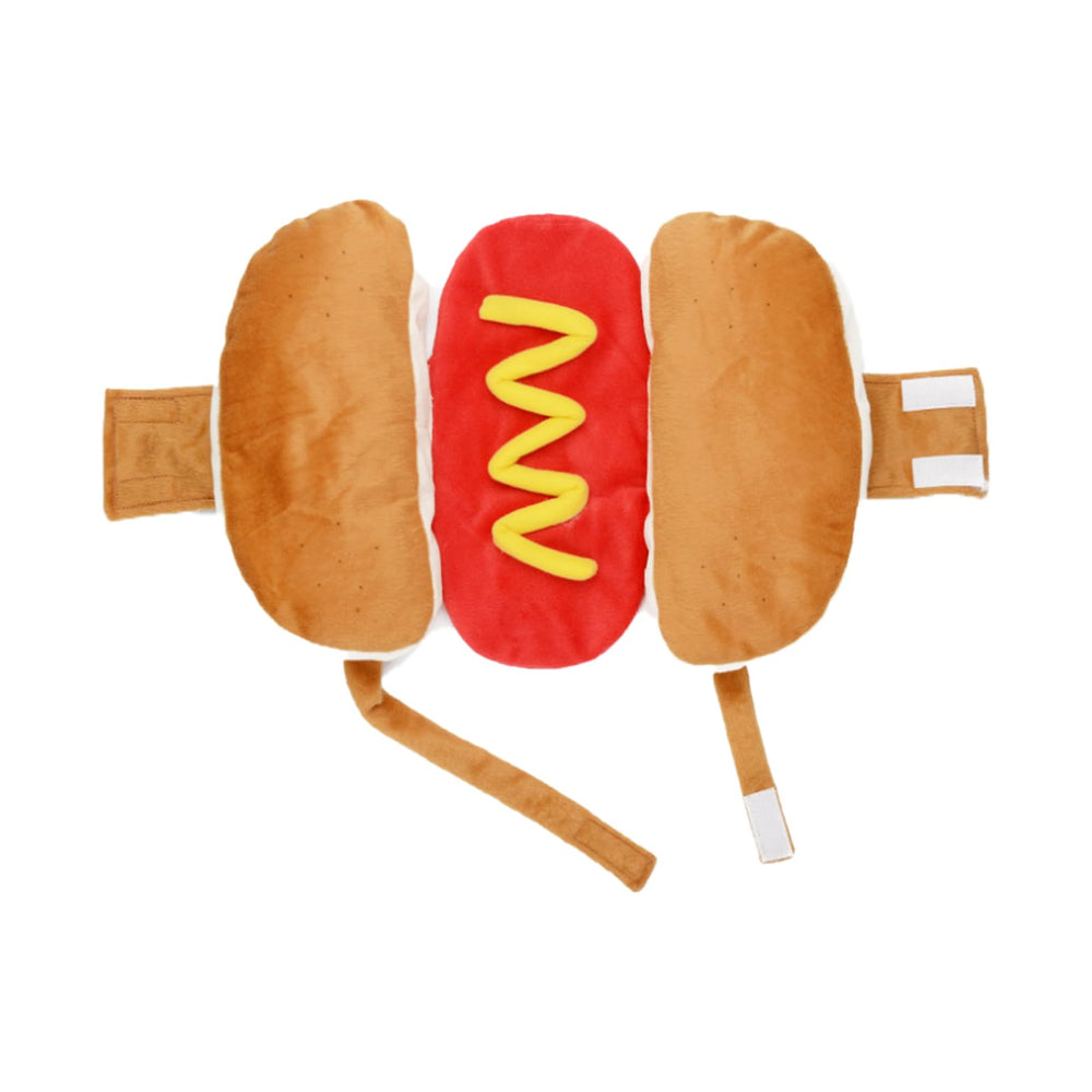 AIMICOCA hot dog costume on a cat for cute cosplay moments.