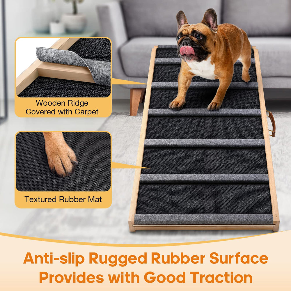 AIMSEAL dog ramp non-slip surface delivers reliable traction for safe upward steps.