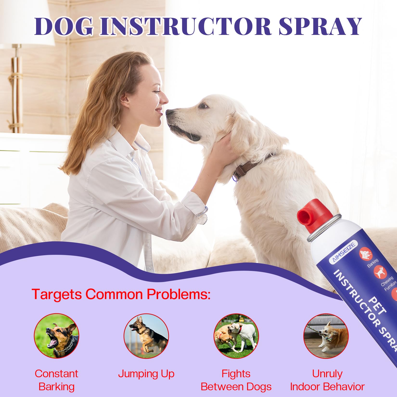 AIMSEIZE dog corrector spray comes in a two-pack for training consistency