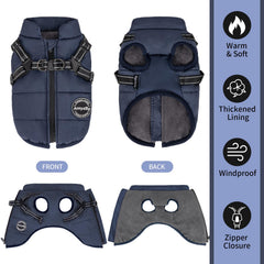 Aimydog waterproof windproof coat keeps rain or snow away while dogs explore outside.