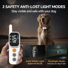 AINSYLI dog shock collar backlit display makes adjustments easy at dusk