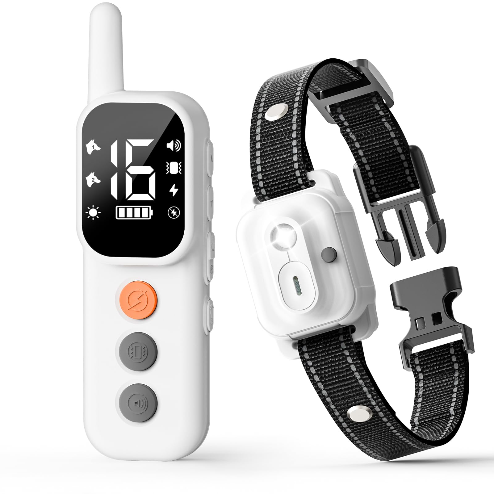 AINSYLI dog shock collar remote demonstrates long-range control for outdoor training