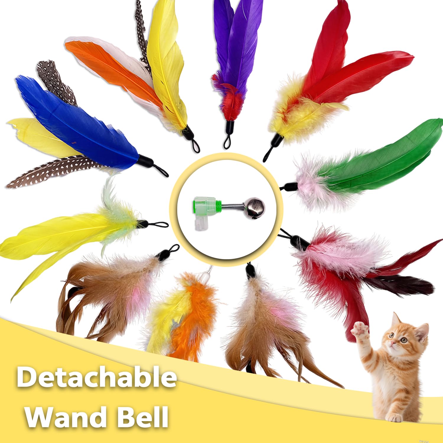 AINTE wand attachment clip demonstrates fluttering motion to entice hunting behavior.