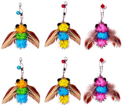 AINTE cat feather toy bee refill close-up with colorful bees for interactive play and hunting stimulation