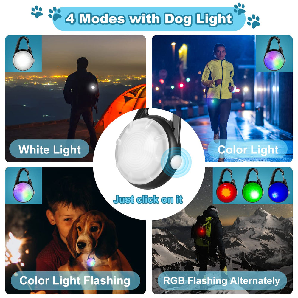 Aioauerk USB-rechargeable dog light provides long-lasting power for evening strolls.