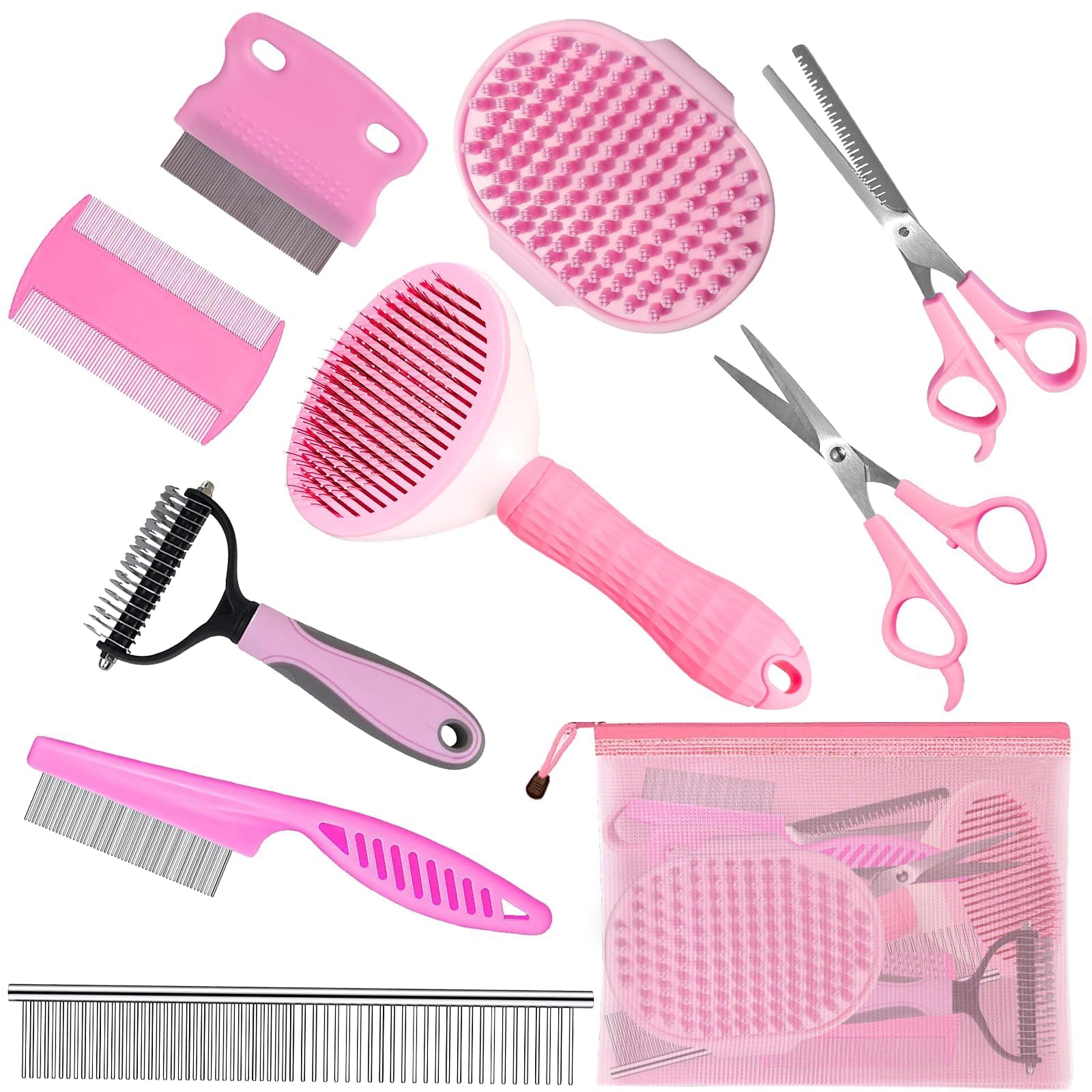 Aiolpy slicker brush close-up with retractable bristles for quick hair removal