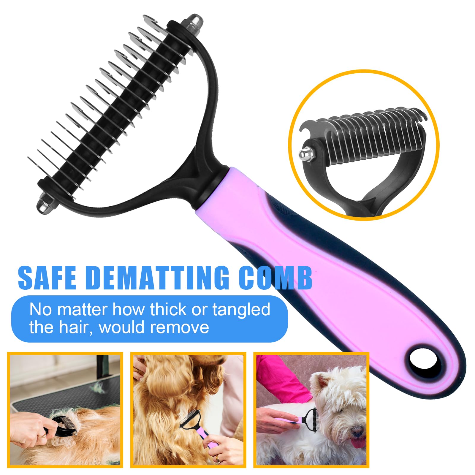 Aiolpy dematting comb untangling knots and smoothing coat
