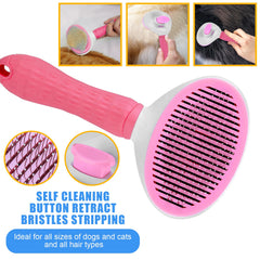 Aiolpy deshedding comb close-up with stainless blades for knots and loose hair