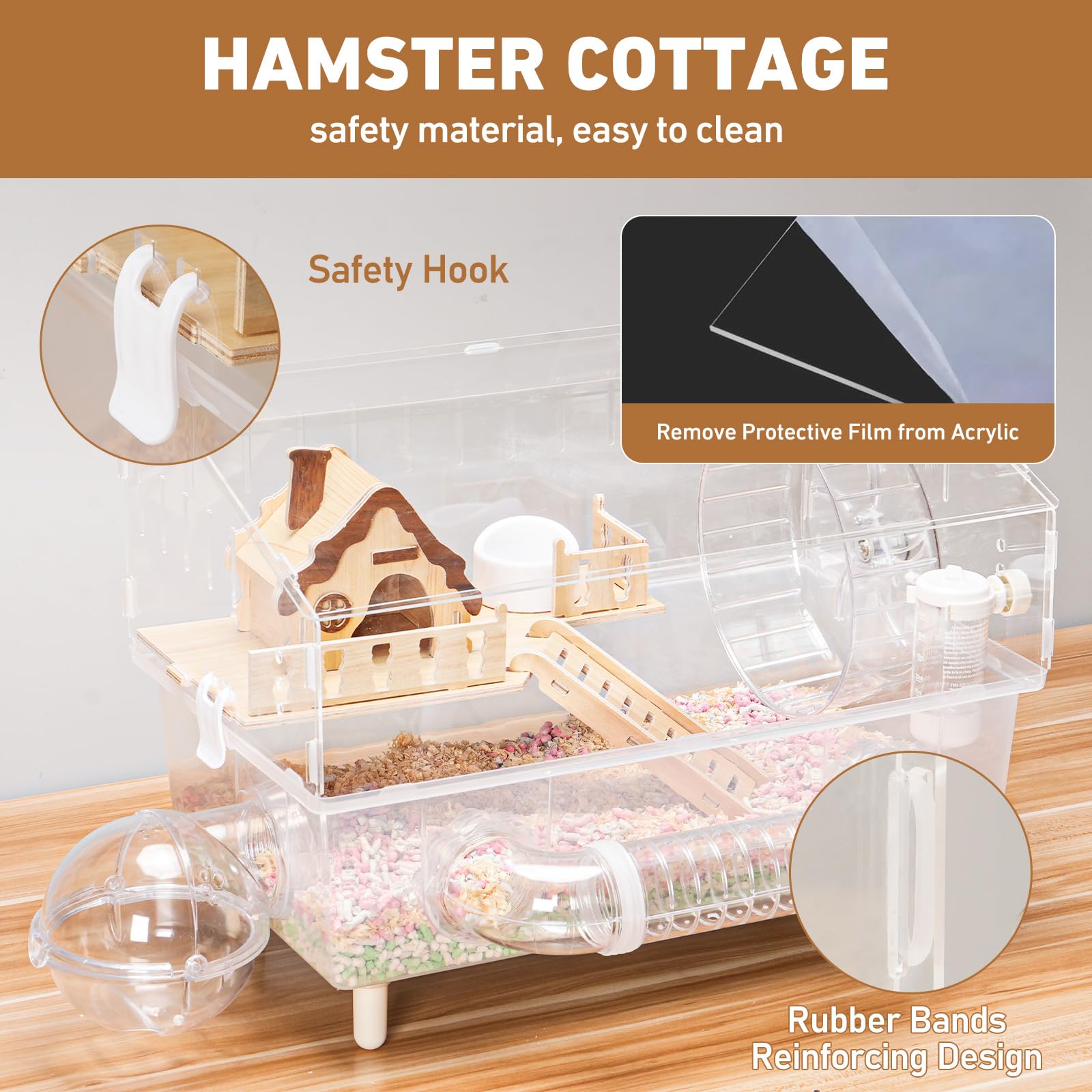 Aipawzz hamster cage easy interaction-cleaning highlights top door access for daily care