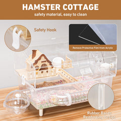Aipawzz hamster cage easy interaction-cleaning highlights top door access for daily care
