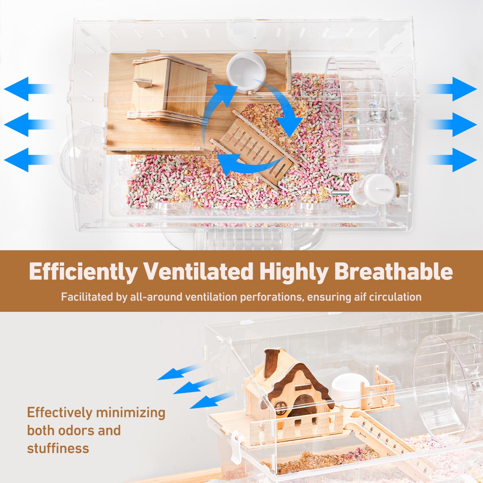 Aipawzz hamster cage ventilation design promotes fresh air and odor control