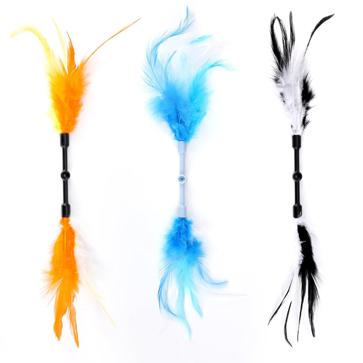 AIPERRO 3-in-1 cat toy feather replacement for rotating wand—promotes active play and enrichment.