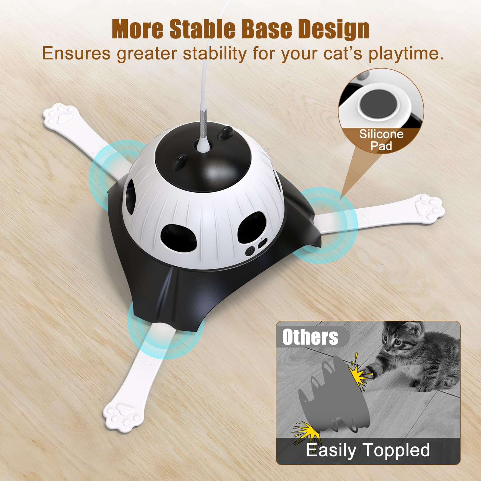 AIPERRO four-modes support exercise and mental stimulation for indoor cats.
