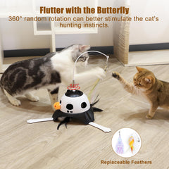 AIPERRO rotating feather wand spins to spark curiosity and active kicking.