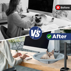 AIPERRO Cat Desk Bed height adjustment shows up to 14 inches for personalized comfort