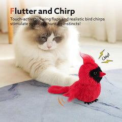 AIPERRO flapping cardinal toy emits lifelike chirps to spark hunting fun