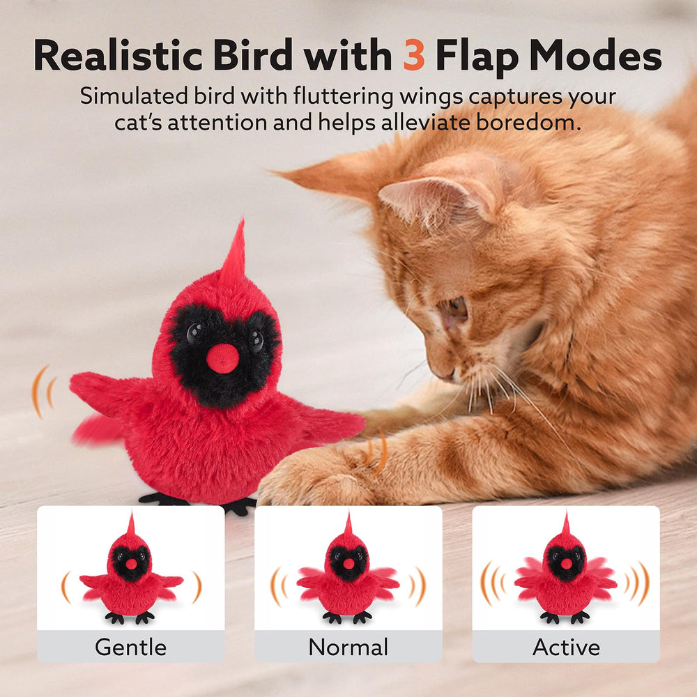 AIPERRO flapping cardinal toy via motion sensor flapping wings in action