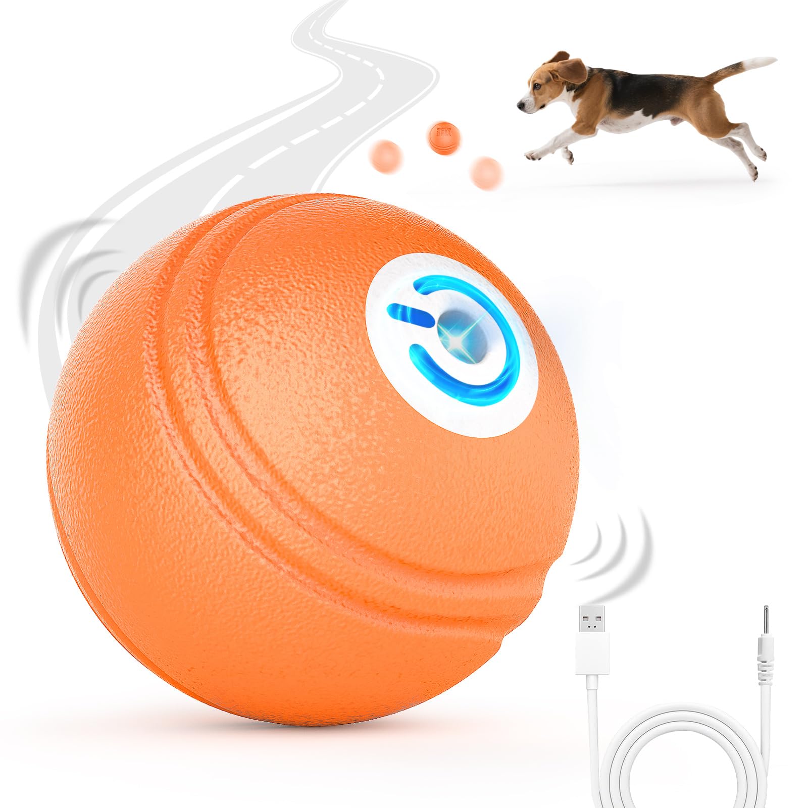 AIPERRO Interactive Dog Ball front view demonstrates engaging play designed for focus and exercise.