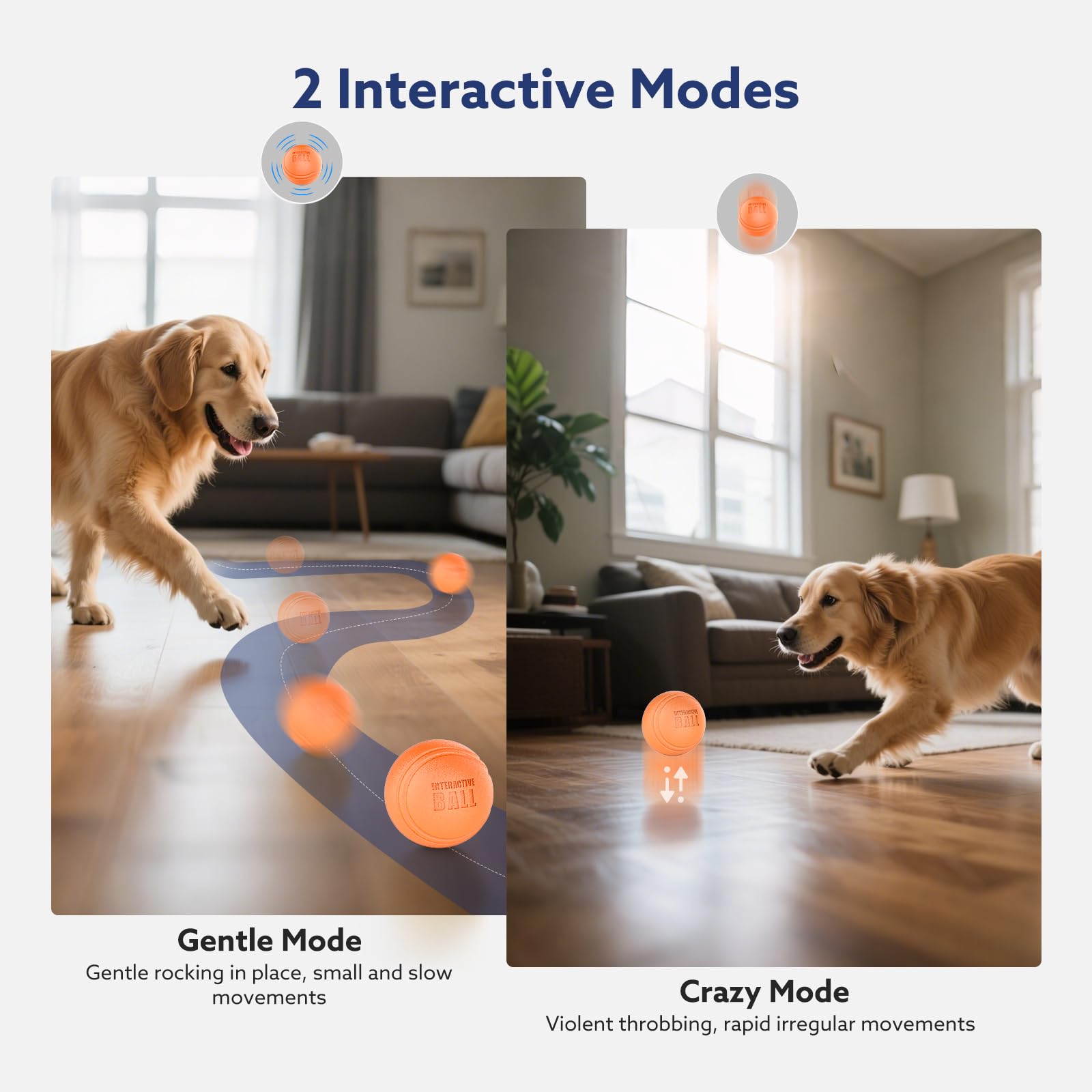 AIPERRO Interactive Dog Ball TPU durability signals bite-resistant build for lasting companionship.