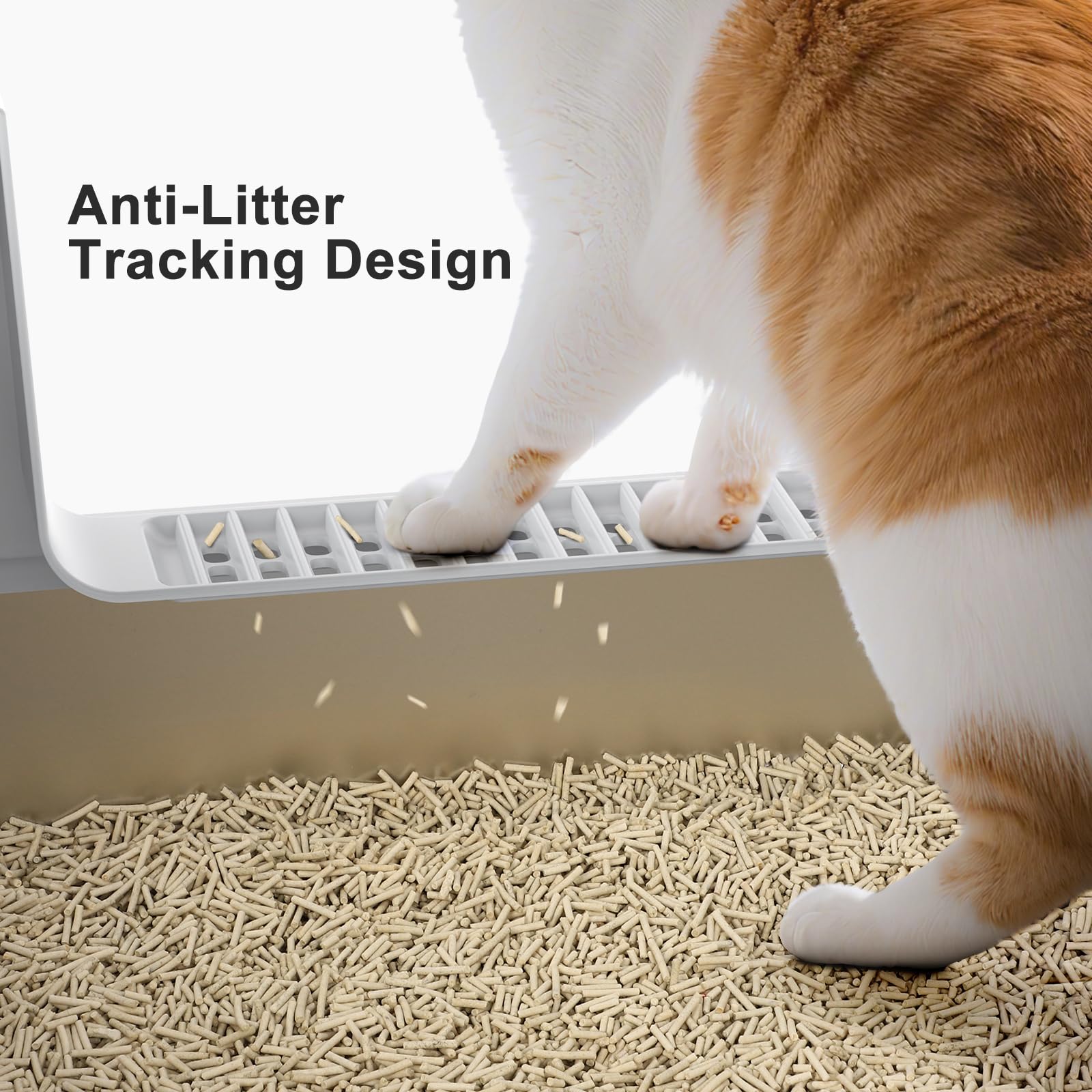 AIPERRO semi-clear flap allows monitoring shy cats while limiting mess.