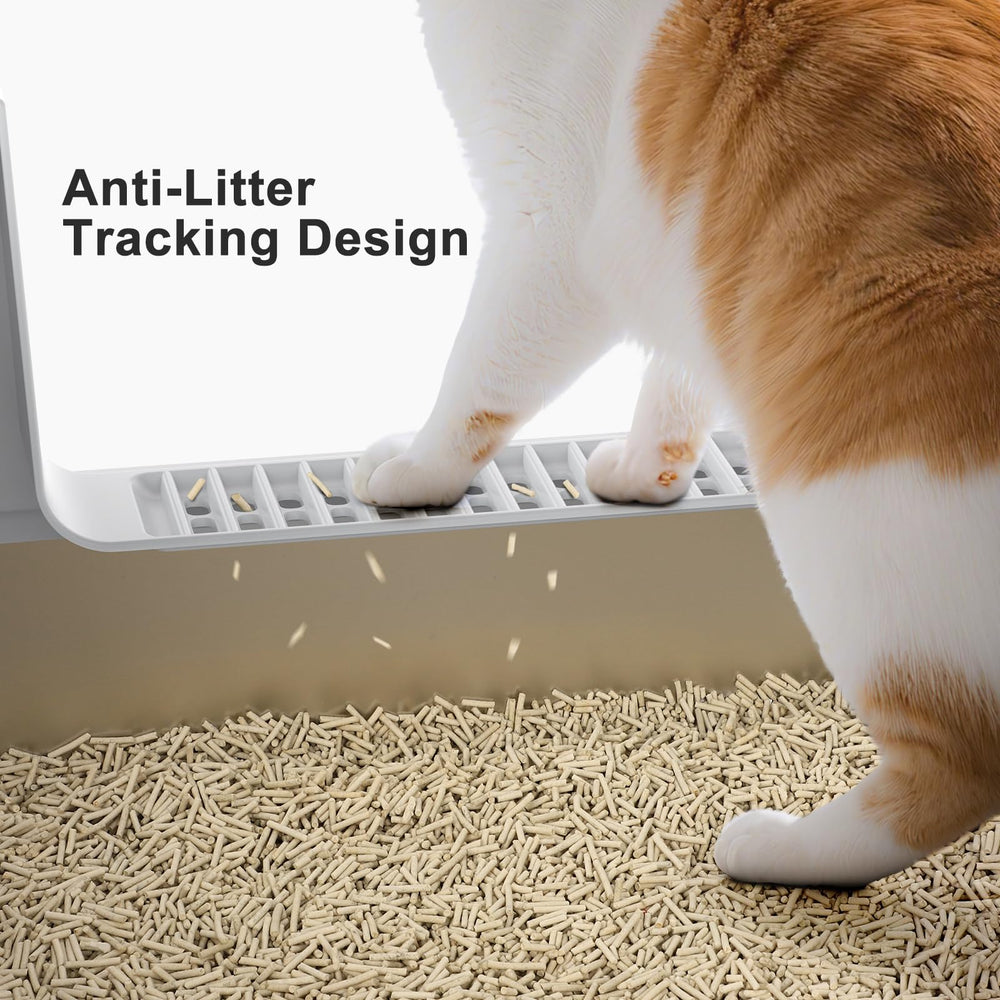 AIPERRO semi-clear flap allows monitoring shy cats while limiting mess.