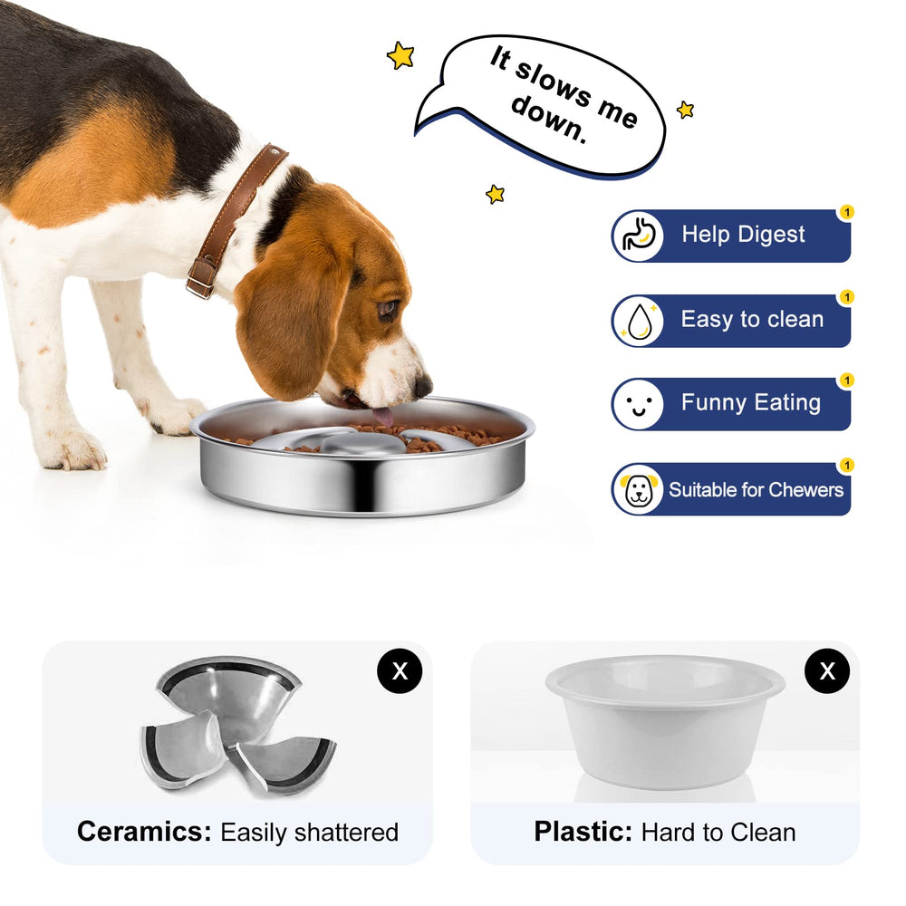 AIPERRO Slow Feeder Dog Bowl mealtime-use demonstrates slow eating in action.