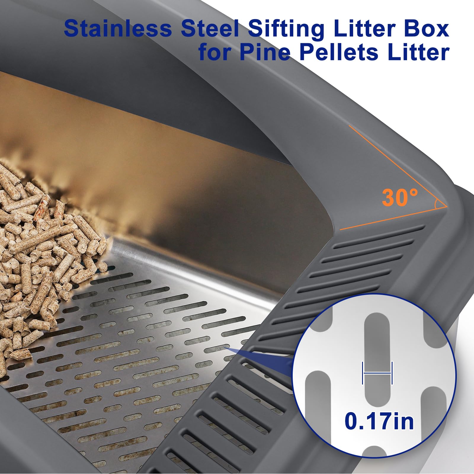 AIPERRO 6-inch sifting mesh 4.5 mm captures pellets while minimizing dust