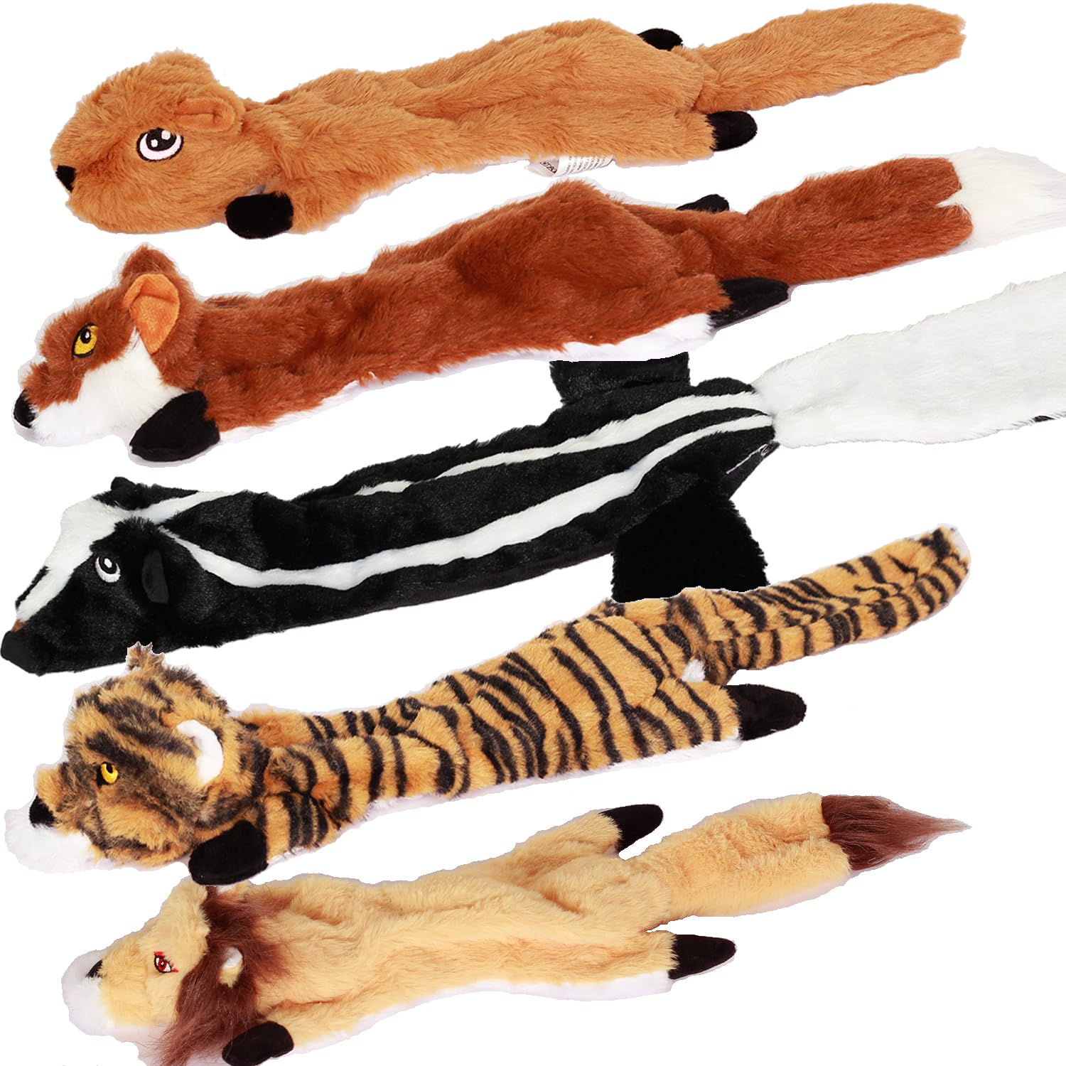 Aipper dog squeak toys five-pack no-stuffing design for mess-free play.
