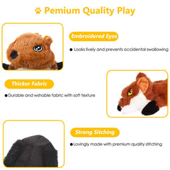Aipper squirrel fox tiger lion squeaky toys sized for small to large dogs.