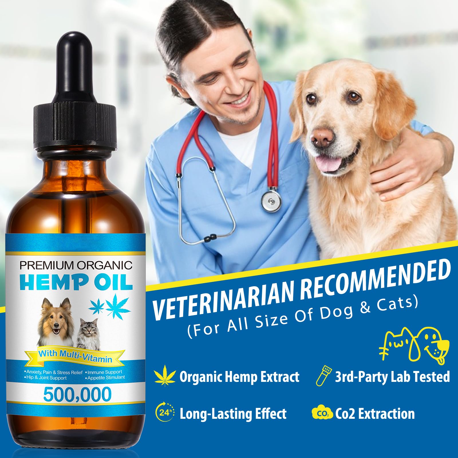 AIQIUSHA dog oil dropper showing quick dosing into mouth