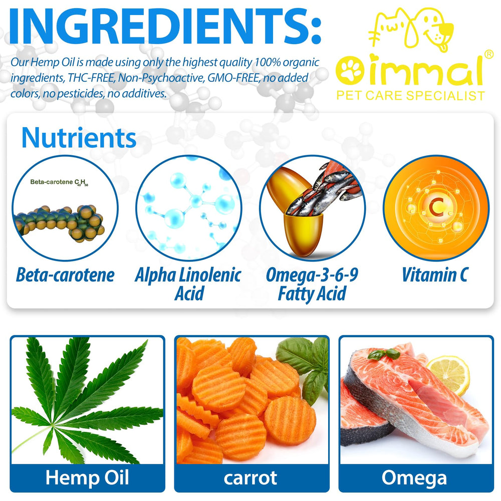 AIQIUSHA pet oil bottle with ingredients label and omega fatty acids