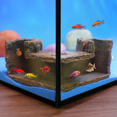 Aiqriwv underground resin stump front view showing secure shrimp retreat.