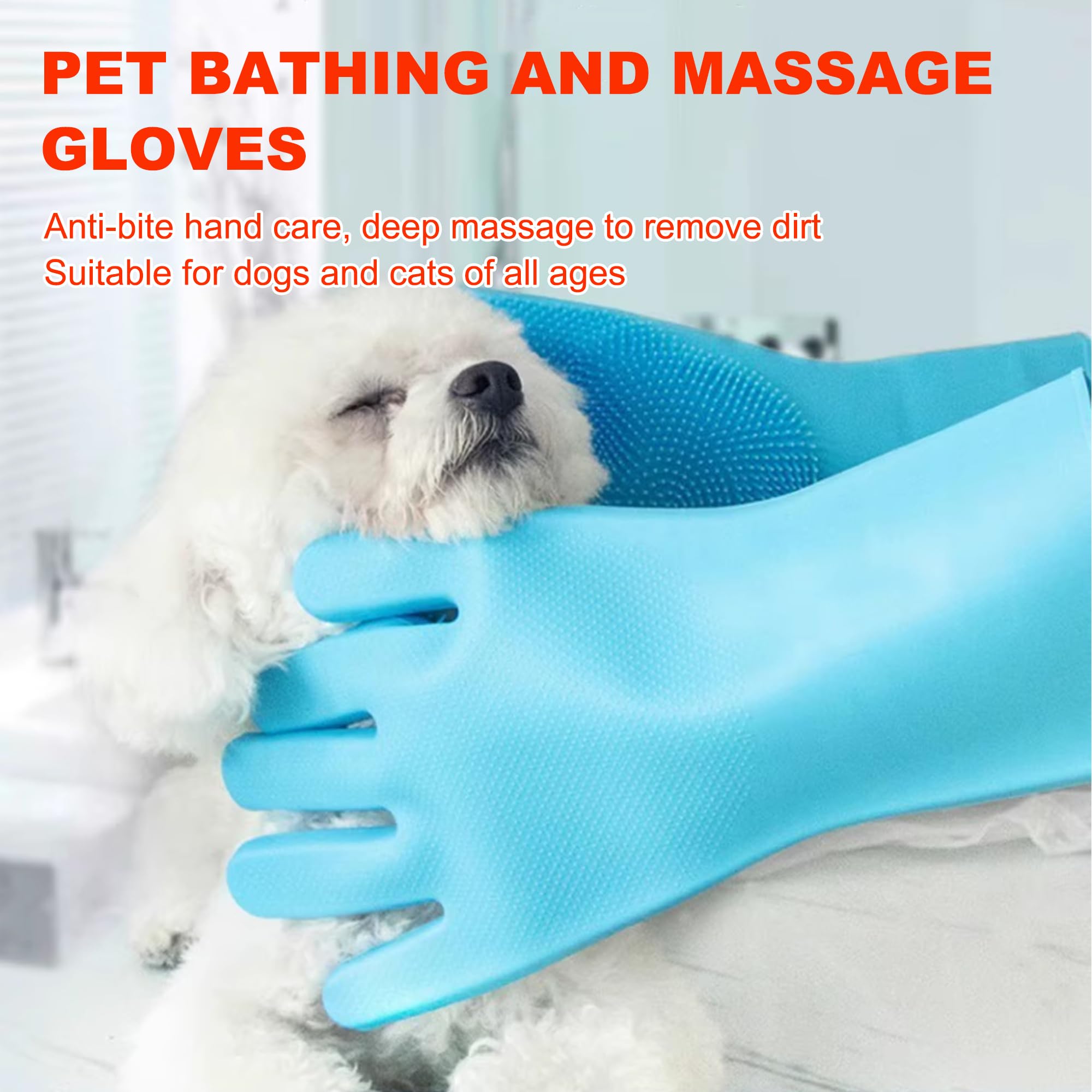 Airdminystion gloves anti-slip design stays secure during bath time.