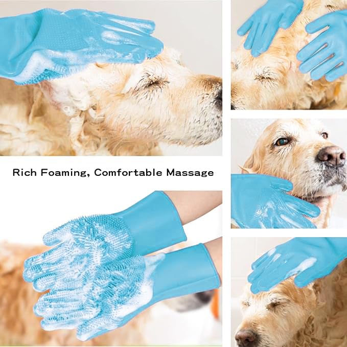 Airdminystion gloves versatile for pets and home cleaning tasks.