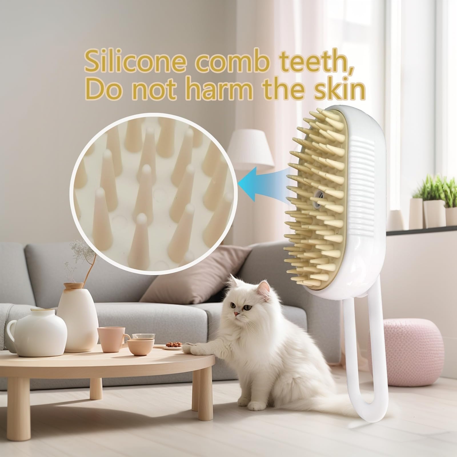 Airdminystion rechargeable steam brush for cordless grooming sessions