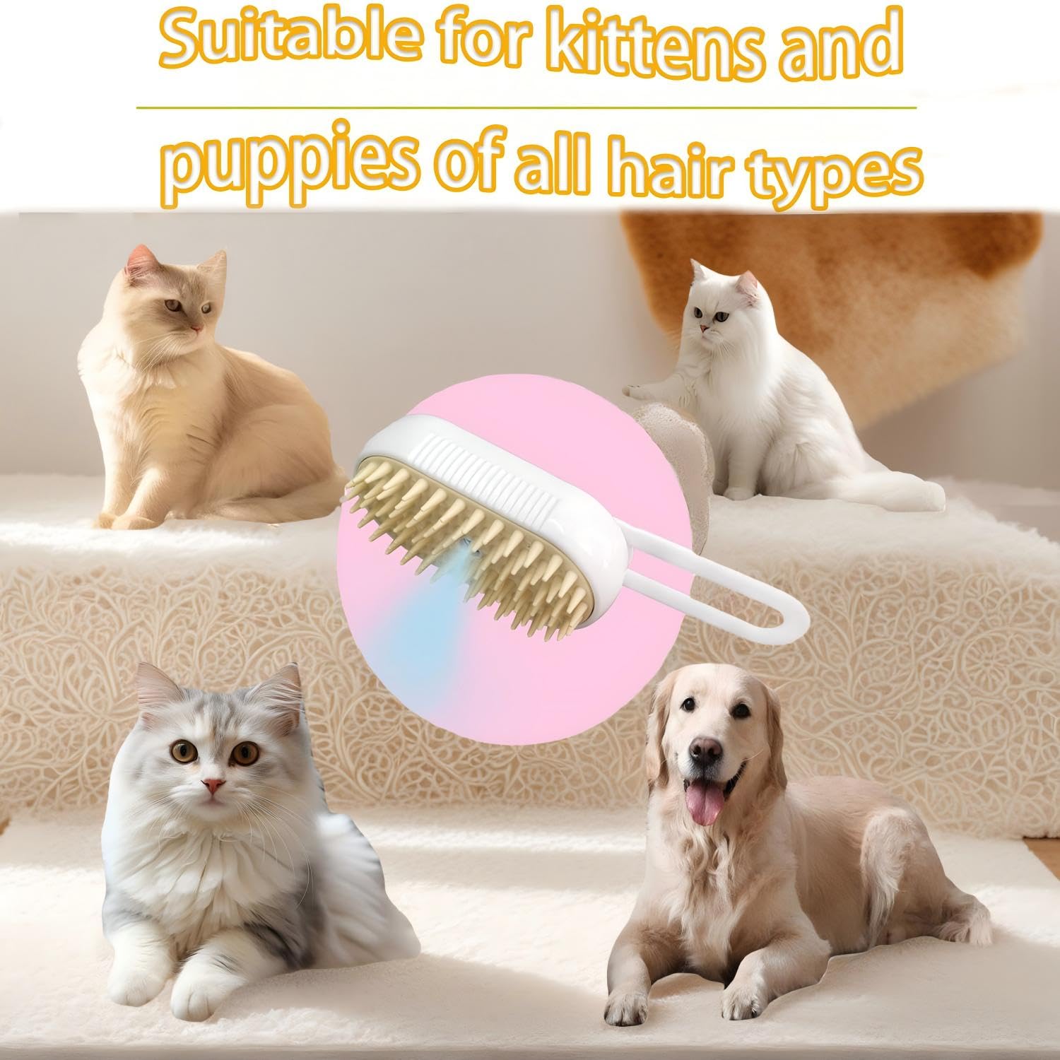 Airdminystion steam brush for pets delivers moisture without hot air