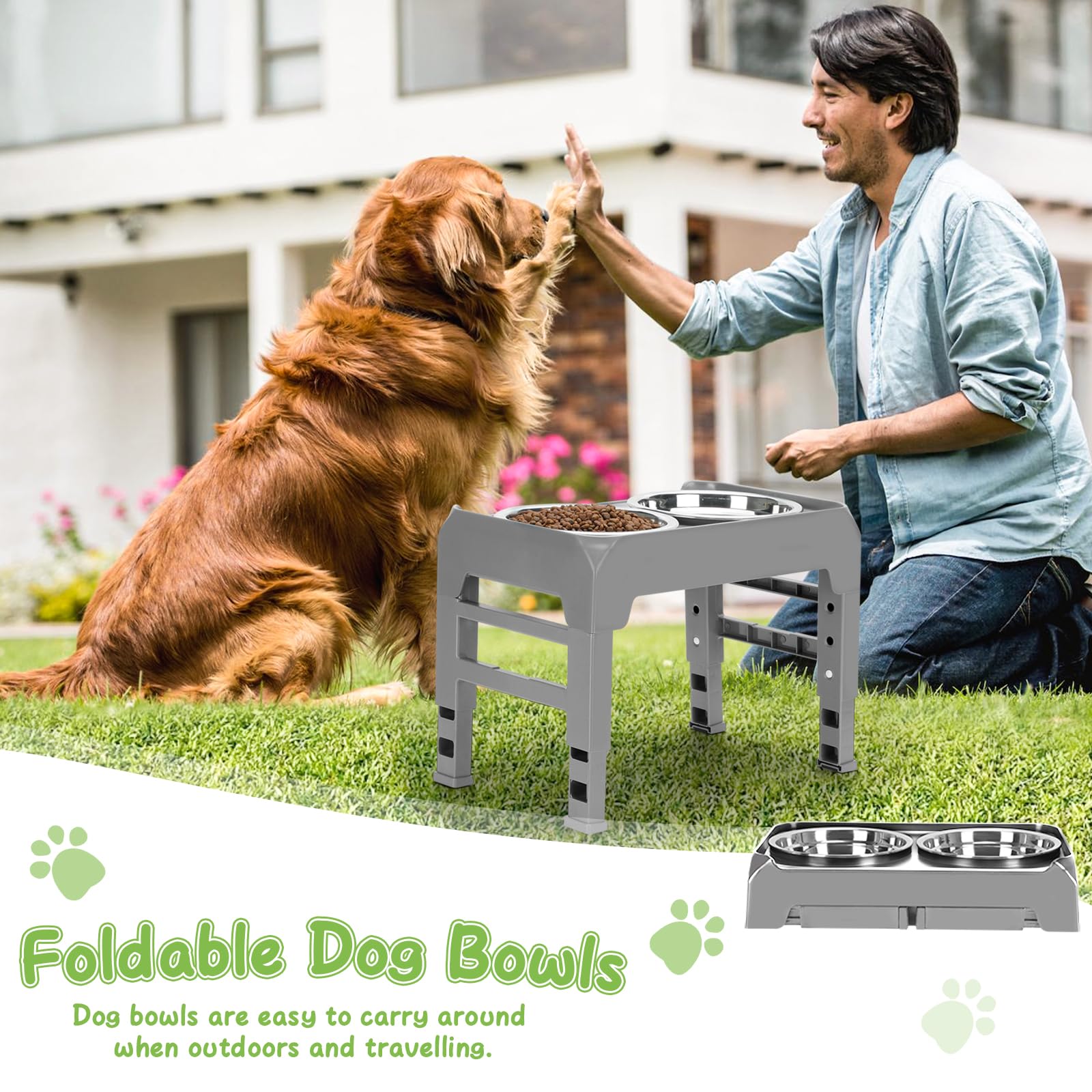 AIRMX travel-friendly foldable design ready for on-the-go dining with pets.